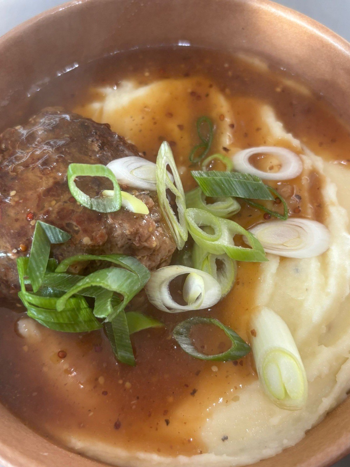 Dutch Meat Balls with creamy mash and mustard gravy